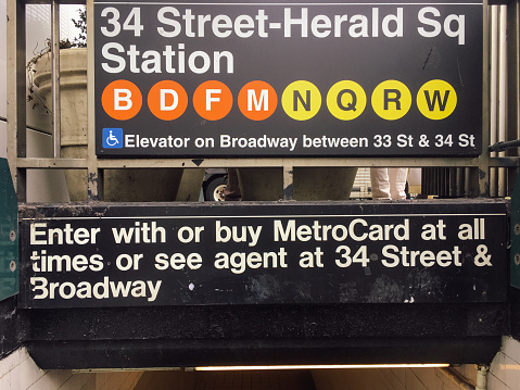 New York city subway station 34 street Herald square