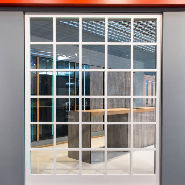 istock abstract window frame background indoors with transparent glass - concept design 1253464061
