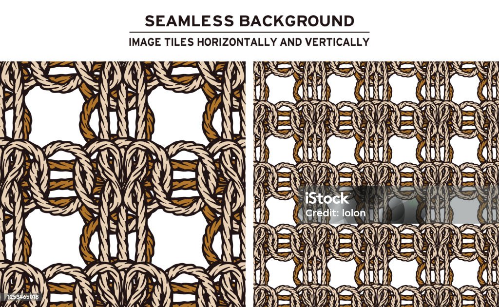Tilable Rope Pattern Tileable Rope Background On White Stock Illustration - Download Image ...