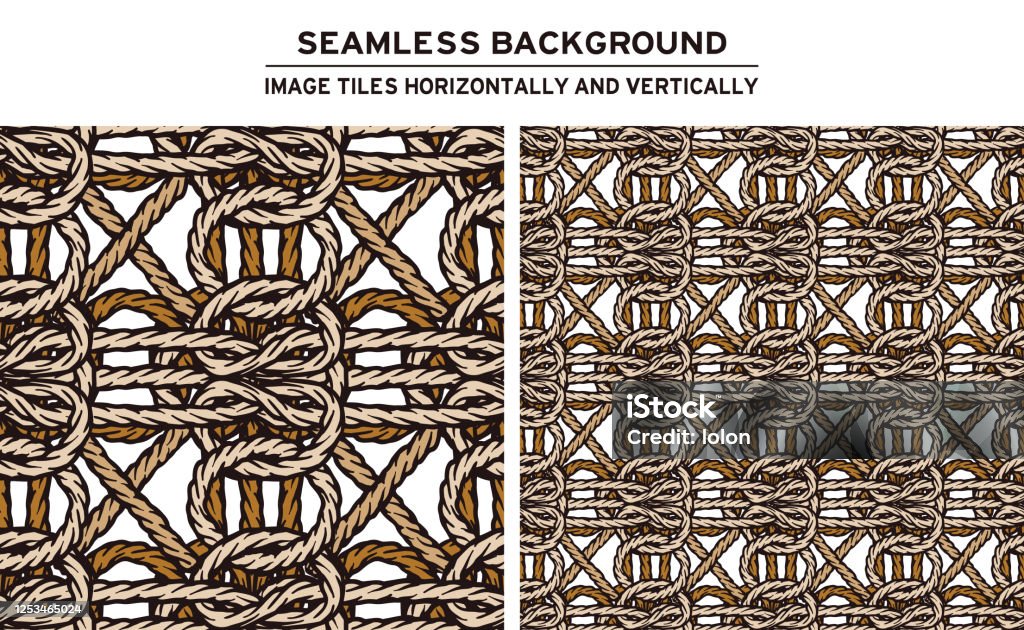 Tilable Rope Pattern Tileable Rope Background On White Stock Illustration - Download Image ...
