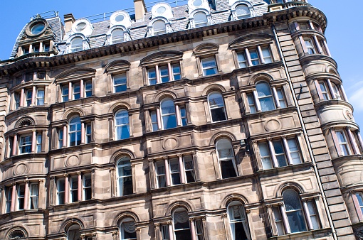 Architecture and classic facades in Edinburgh, Scotland (United Kingdom)