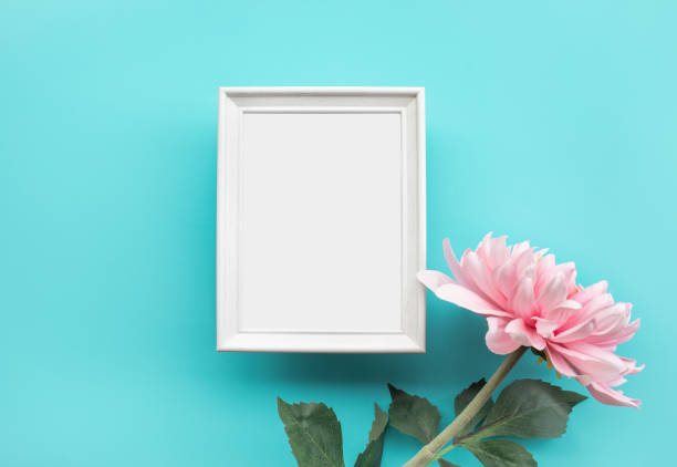 istock Picture frame with colorful flower.background design decoration. 1253476197
