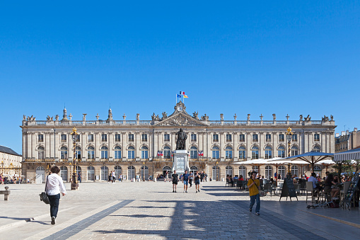 Nancy, France - June 24 2020: The City hall of Nancy is a building built in the 18th century on Place Stanislas in the city center.