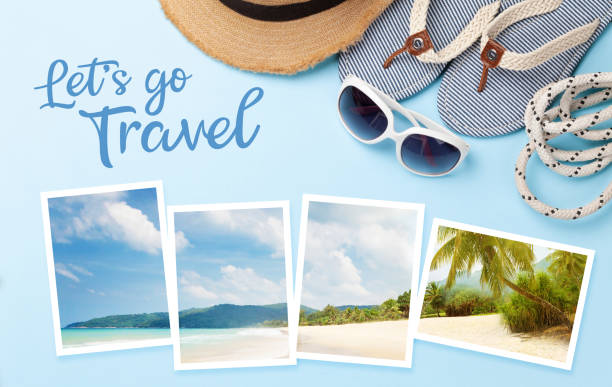 istock Summer vacation items and accessories 1253481672