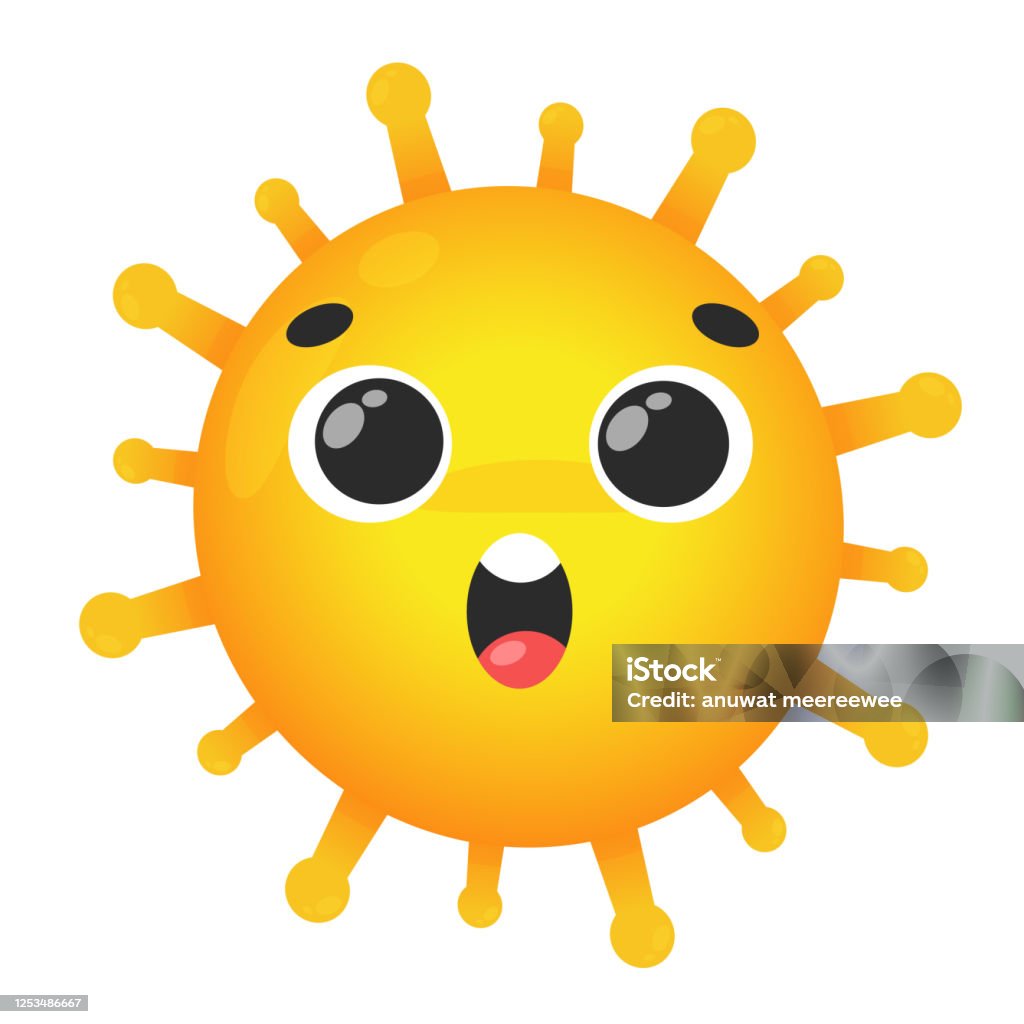 Biểu Hiện Vector Hoạt Hình Virus Corona Vui Vẻ Sốc Buồn Bã Và Tức ...