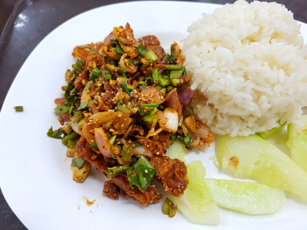 chicken spicy salad with rice Recipe