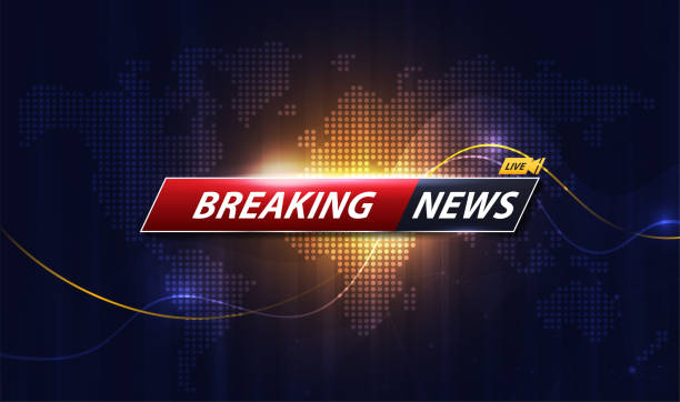 Breaking News template title with shadow on world map background for screen TV. vector design. Breaking News template title with shadow on world map background for screen TV. vector design. world title stock illustrations