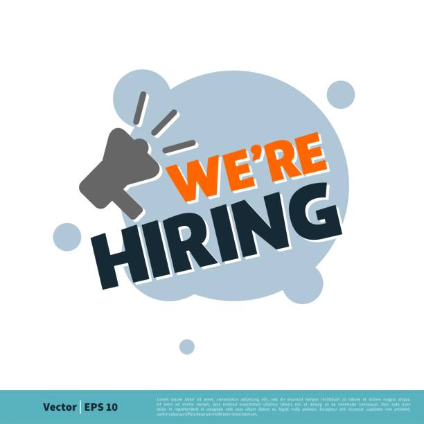 illustrazioni stock, clip art, cartoni animati e icone di tendenza di stiamo assumendo la progettazione dell'illustrazione del modello di lettera. vettore eps 10. - help wanted sign classified ad vacancy recruitment