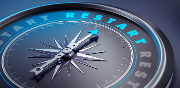 istock Dark Compass - Concept Business Restart 1253507545