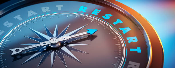 istock Dark Compass - Concept Business Restart 1253507561