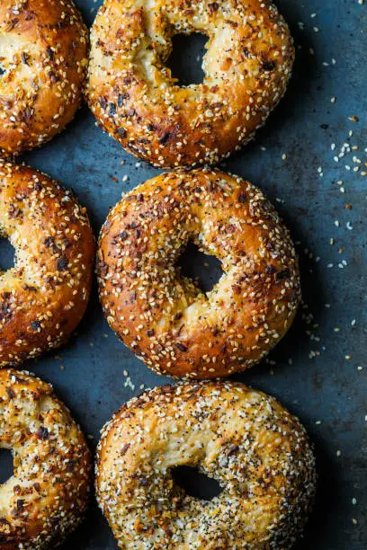 Bagels with everything seasoning