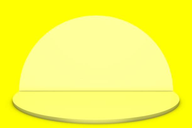 istock 3D Yellow Stands On Yellow Background, Product Stand, Blank Scene 1253510908