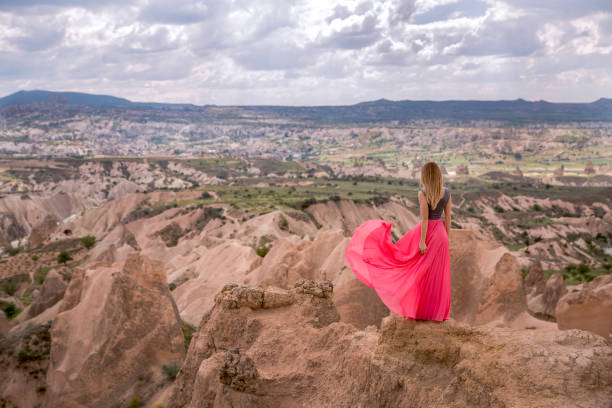 istock Woman in Rose Valley in Cappadocia 1253512058
