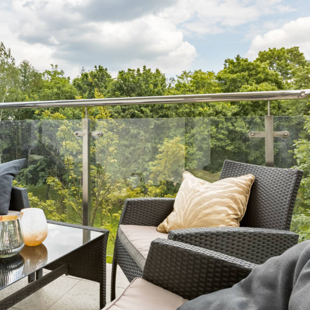 istock Stylish balcony and forest view 1253514118
