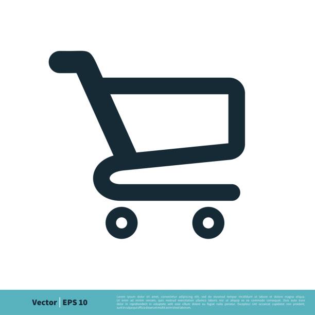 stockillustraties, clipart, cartoons en iconen met het illustratieontwerp van het pictogram van het karretje van de kar. vector eps 10. - boodschappenkar supermarkt