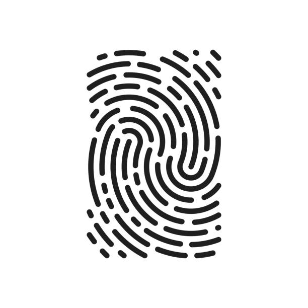 ludzki odcisk palca. tło wektorowe - fingerprint thumbprint human finger track stock illustrations