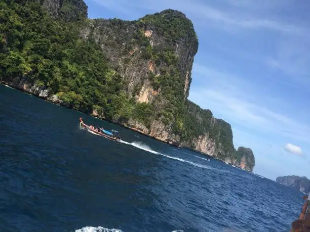 Boat trip through islands in the Gulf of Thailand