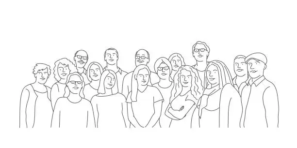 Vector illustration of Group of people. Teamwork.