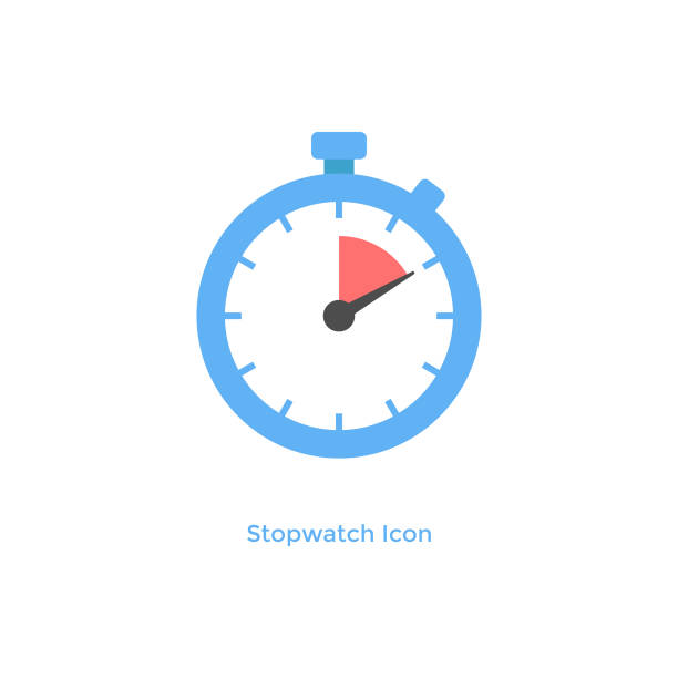 секундомер икона плоский дизайн. - stopwatch stock illustrations