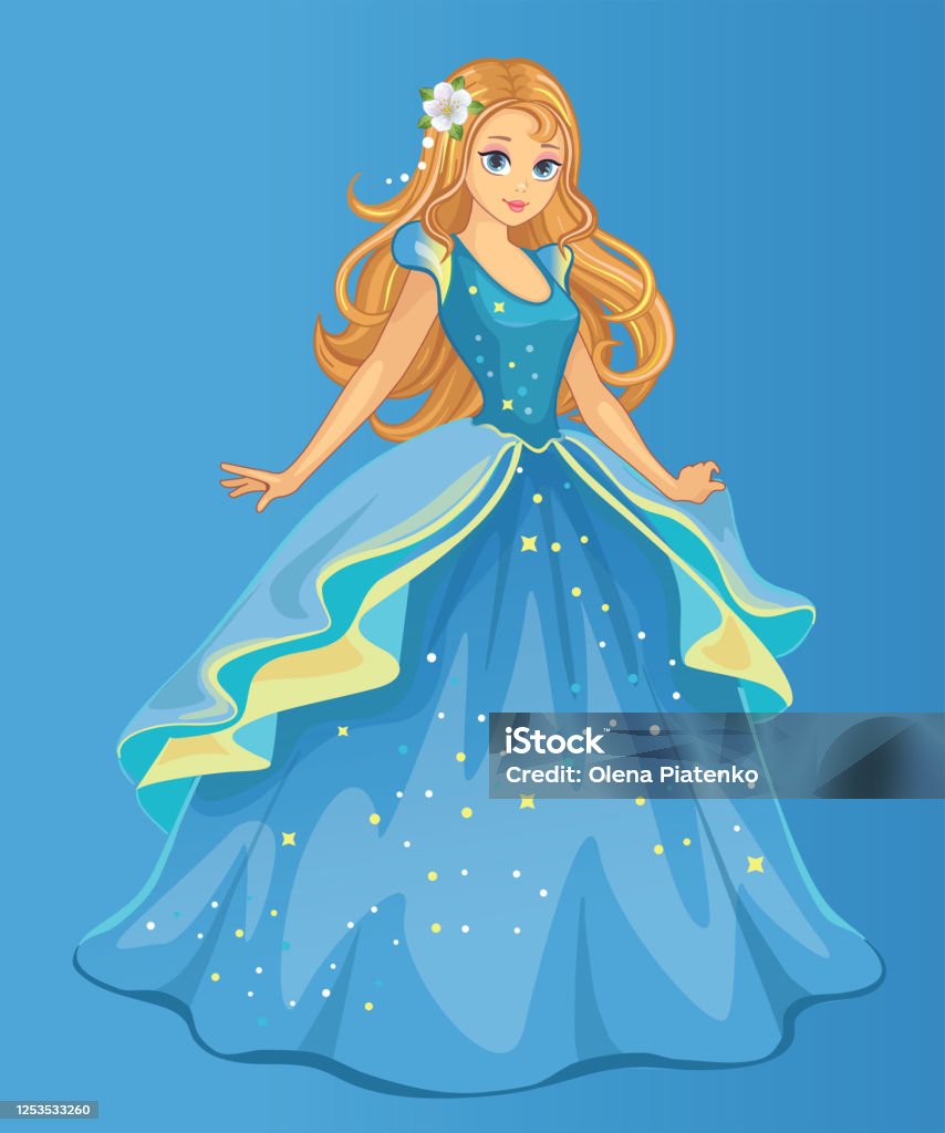 Beautiful Fairytale Elf Princess Cartoon Illustration For ...