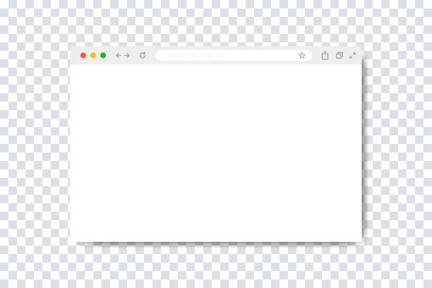 ilustraciones, imágenes clip art, dibujos animados e iconos de stock de ventana del explorador web. ilustración aislada vectorial. maqueta de pantalla de ventana web. almohadilla de internet vacía con sombra. vector de stock. - navegador