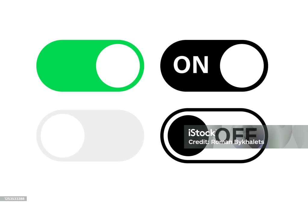 Switch Toggle Buttons On Off Vector Isolated Web Elements Mobile