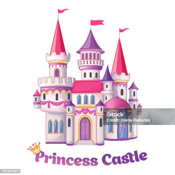 Fairytale Castle For Princess Magic Kingdom Vintage Palace And Beautiful  Flower Meadow With Rainbow Wonderland Children Cartoon Illustration  Romantic Story Vector Stock Illustration - Download Image Now - iStock
