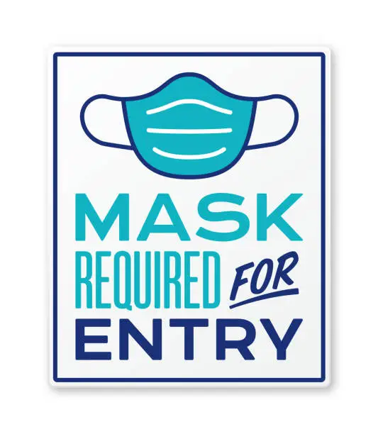 Vector illustration of Mask Required for Entry Sign