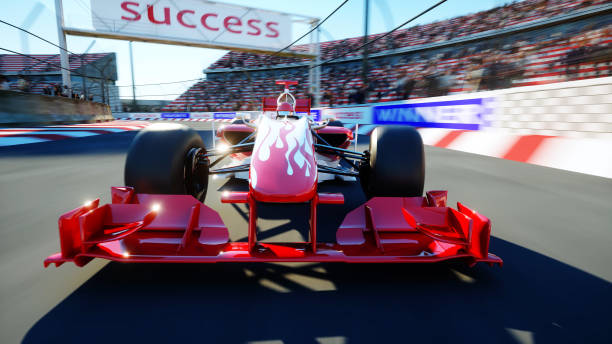 istock Race car. Very fast driving. 3d rendering. 1253551862