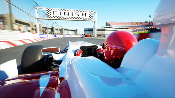 istock Race car. Very fast driving. 3d rendering. 1253551937