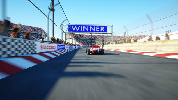 istock Race car. Very fast driving. 3d rendering. 1253551947