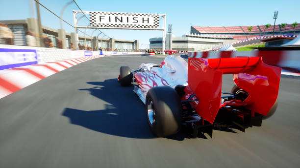 istock Race car. Very fast driving. 3d rendering. 1253551951
