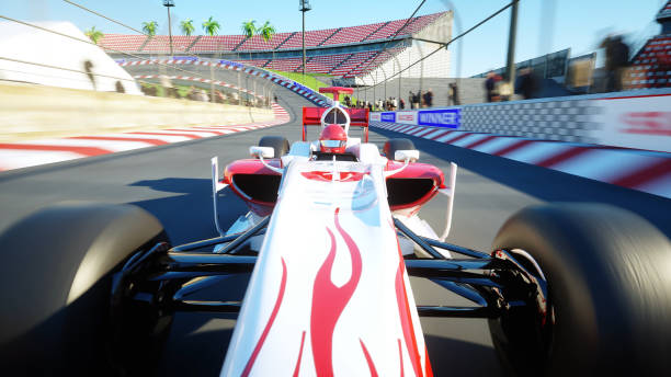 istock Race car. Very fast driving. 3d rendering. 1253551970