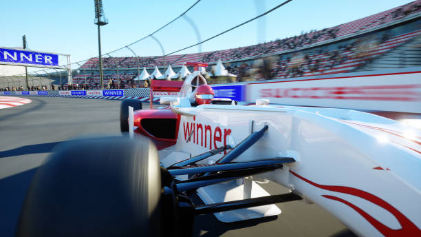 istock Race car. Very fast driving. 3d rendering. 1253552492