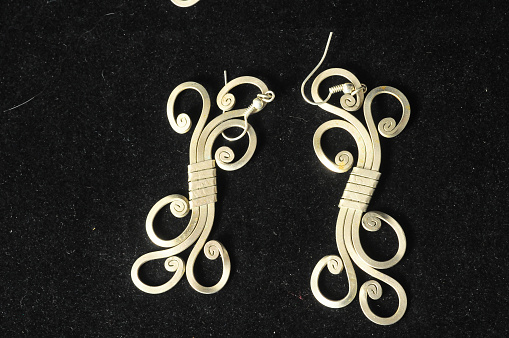 Handmade Silver Jewelry on a Black Background