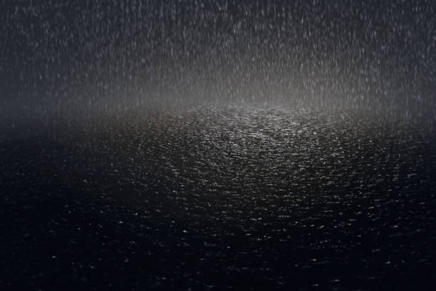 Rainy night in the city.night scene during hard rain fall with selective focus.