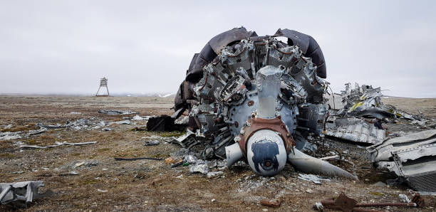 un incidente aereo nel canada artico - ellesmere island foto e immagini stock