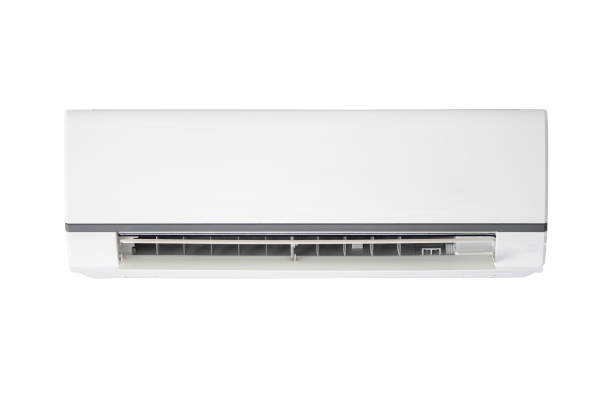 istock Air conditioner isolated on white background 1253559673