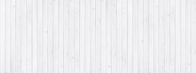 Close-up photos of panorama white wood texture details background. House, shop, cafe and office design backdrop. Paint wooden work wall and copy space.