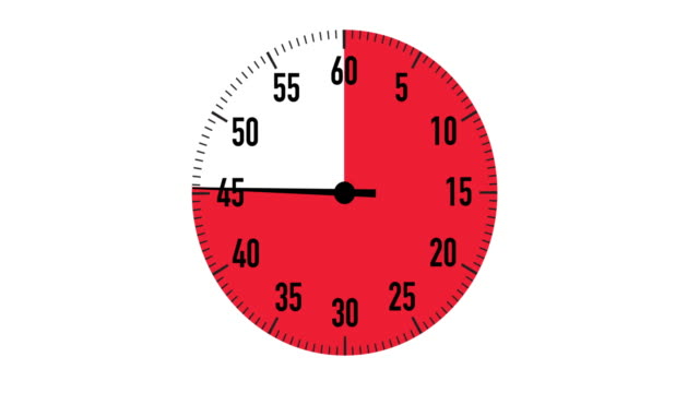 Red & black 60-Second Countdown Stopwatch graphic on white background