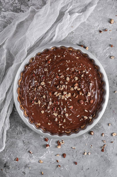 istock Delicious hazelnut chocolate tart 1253582224