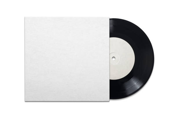 istock Vinyl record in cardboard cover on white background. 1253582277