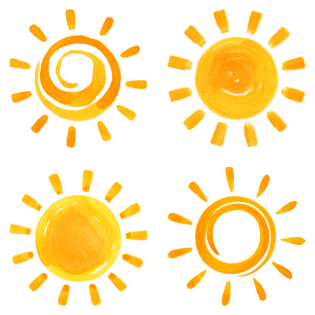 ilustrações, clipart, desenhos animados e ícones de ícones solares - sun sunlight symbol sphere