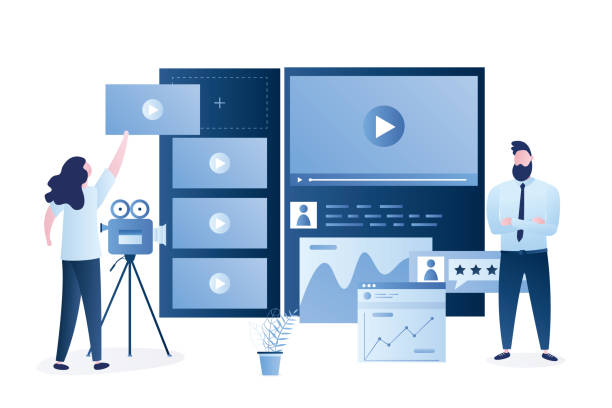istock Video marketing platform. Video creation tools, start an engaging B2B online marketing campaign. 1253587656