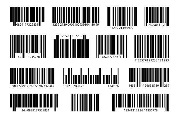 различные цифровые набор штрих-кодов - bar code medicine healthcare and medicine label stock illustrations