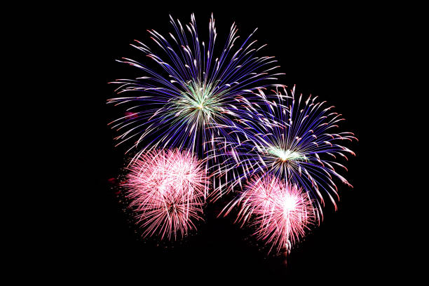 istock Fireworks light up the sky,New Year celebration. 1253588729