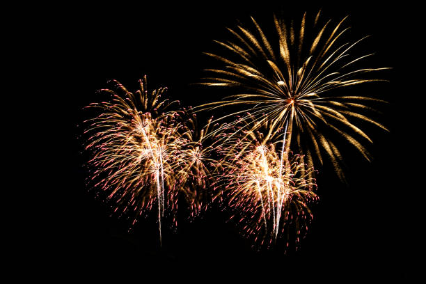 istock Fireworks light up the sky,New Year celebration. 1253588806