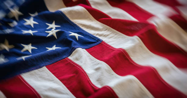 bandiera usa, sfondo simbolo segno usa d'america, vista ravvicinata - american flag foto e immagini stock