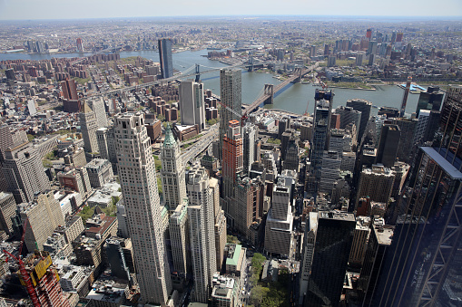 New York City, USA - April 29, 2019: Aerial View of Manhattan. New York City. USA