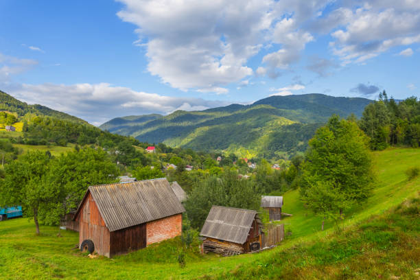 istock small mountain village under a cloudy sky 1253592492